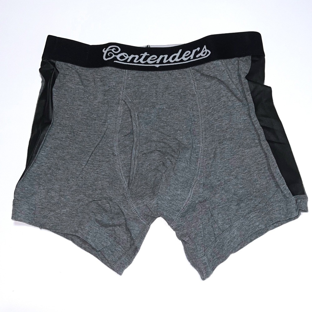 Contenders Mens Challenger Boxer Briefs Grey Black Stripe Ride Control Size S - Picture 5 of 10